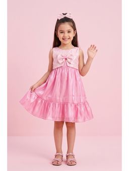 TINY GIRL - Pink Polyester Sleeveless Embellished/Sequined Dress