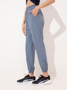 Kica - High-Rise Training Ash Track Pants with Ankle Zip - in Quick Dry Fabric