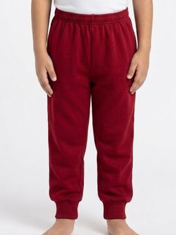 Nite Flite - Rio Maroon Printed Kids Red Cotton Joggers