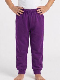 Nite Flite - Puducherry Purple Printed Kids Cotton Joggers