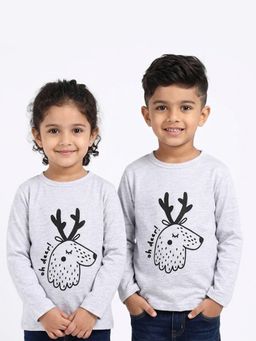 Nite Flite - Oh Dear Reindeer Printed Kids Cotton T-Shirt
