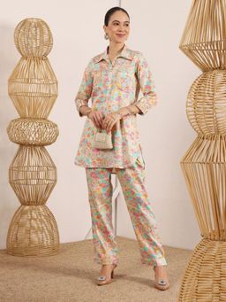 Lative Colours Of Fashion - Multi-Color Floral Regular Kurti with Pant