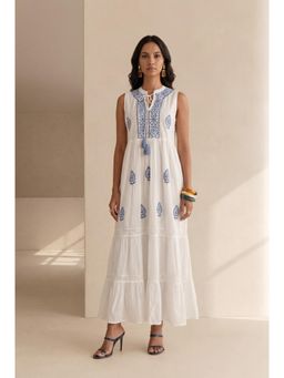 House of Chikankari - White Embroidered Regular Dress
