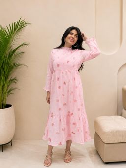 Maaesa - Pink Floral Regular Dress