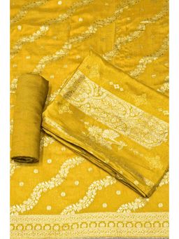 Biba - Yellow Woven Unstitched Kurta & Bottom with Dupatta