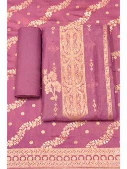 Biba - Purple Solid/Plain Unstitched Kurta & Bottom with Dupatta