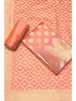 Biba - Beige Woven Zari Unstitched Kurta & Bottom with Dupatta