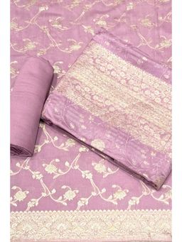 Biba - Purple Floral Unstitched Kurta & Bottom with Dupatta