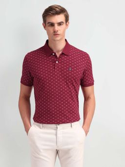 Arrow Sports - Men Pure Cotton Geometric Polo Shirt