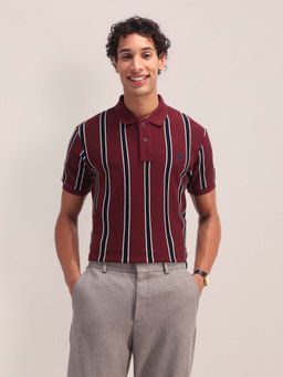 U.S. POLO ASSN. - Men Vertical Striped Slim Fit Polo Shirt