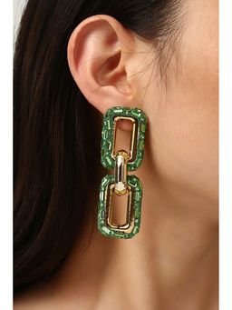 MINJI AND CO. - Gold Tone Verve Link Earrings With Elegant Design