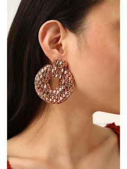 MINJI AND CO. - Gold Tone Moonie Bling Earrings With Elegant Design