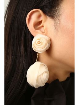 MINJI AND CO. - Gold Tone Floral Drop Earrings With Elegant Design