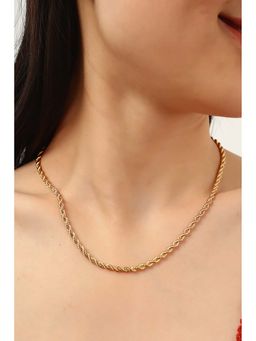 MINJI AND CO. - Gold Tone Modern Chain With Glossy Surface