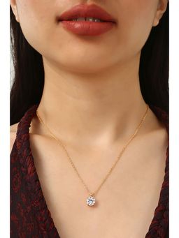 MINJI AND CO. - Gold Tone Statement Necklace with Sparkling Accent