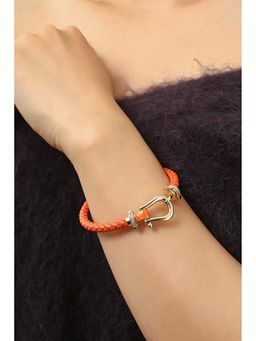 MINJI AND CO. - Gold Plated Orange Openable Bracelet With Elegant Finish