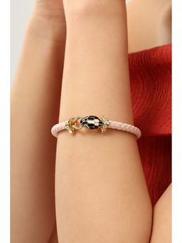 MINJI AND CO. - Gold Plated Baby Pink Snake Openable Bracelet With Elegant Finish