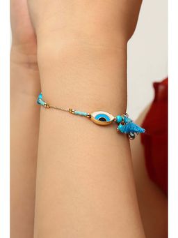 MINJI AND CO. - Gold Plated Blue Blessing With Elegant Finish Bracelet