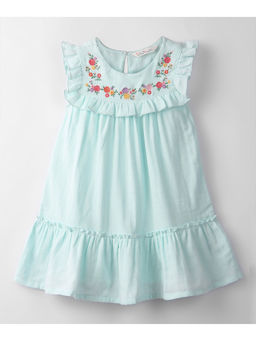 Beebay - Mint Floral Yoke Embroidered Dressss