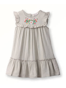 Beebay - Cotton Milky Gauze Embroidery Dress-Green