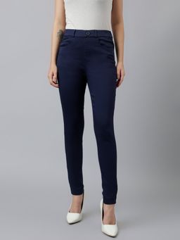 Xpose - Women Navy Blue High Rise Slim Fit Jeggings