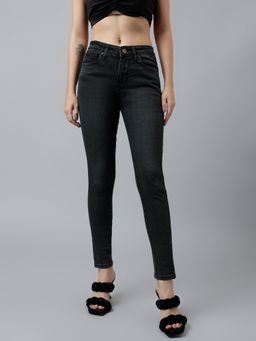 Xpose - Women Smoky Black Comfort Slim Fit High Rise Stretchable Jeans