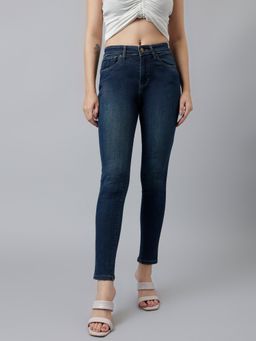 Xpose - Women Navy Blue Comfort Slim Fit High Rise Stretchable Jeans