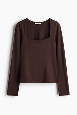 H&M - Women Brown Long-Sleeved Jersey Top