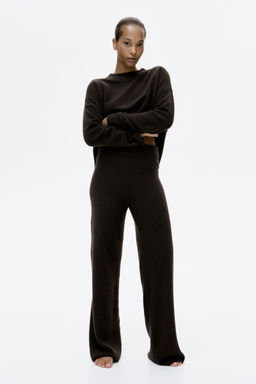 H&M - Women Brown Fine-Knit Trousers
