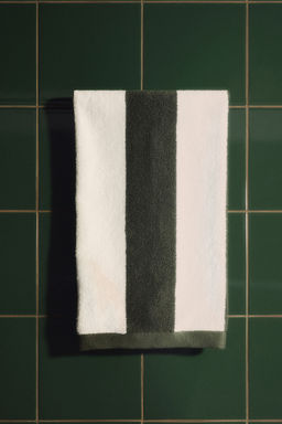 H&M - Green Striped Hand Towel