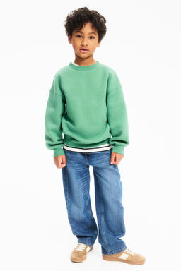 H&M - Boys Green Oversized Brushed-Inside Sweatshirt