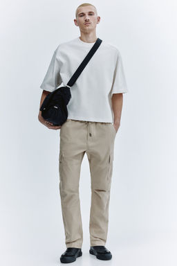 H&M - Men Beige Slim Fit Cargo Trousers