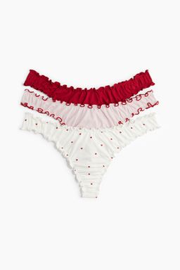 H&M - Women 3-Pack Overlock-Detail Thong Briefs