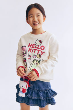 H&M - Girls White Printed Sweatshirt