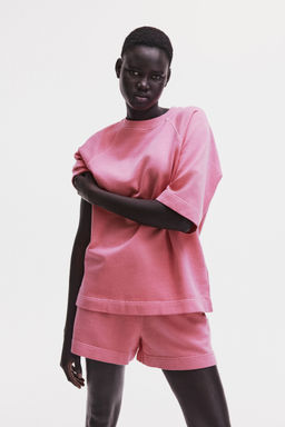 H&M - Women Pink Short-Sleeved Sweatshirt