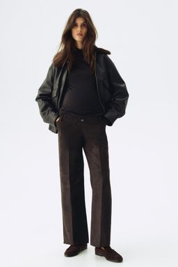 H&M - Women Brown Mama Straight Trousers