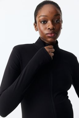 H&M - Women Black Mama Zip-Through Sports Jacket