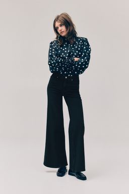 H&M - Women Black Wide High Jeans