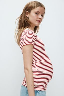 H&M - Women White Mama Ribbed Top