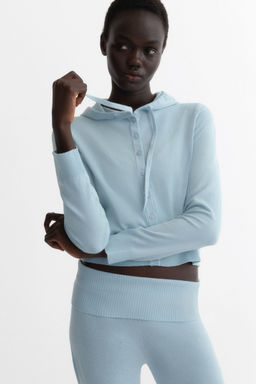 H&M - Women Blue Hooded Cardigan