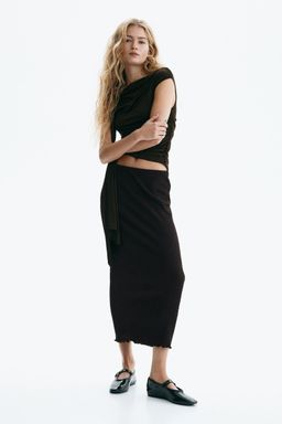 H&M - Women Brown Smocked Skirt