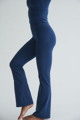 H&M - Women Blue Flared Yoga Leggings With Softmove