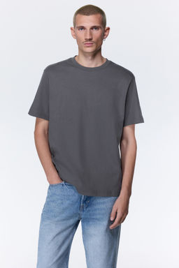 H&M - Men Grey Regular Fit Round-Neck T-Shirt