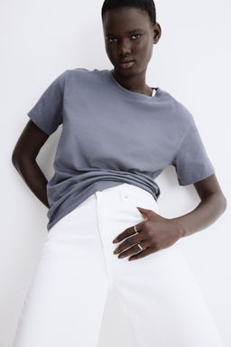 H&M - Women Grey Cotton T-Shirt