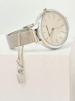 Pipa Bella by Nykaa Fashion - Silver-Plated M Initial Watch Charm