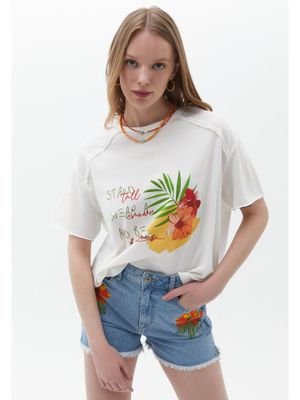 Buy OXXO White Graphic T-shirt Online