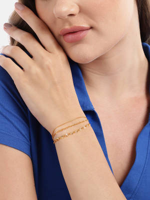 Buy Carlton London 18Kt Gold Plated Double Chain Adjustable Link ...
