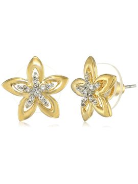 Buy Estele Flower Shaped Gold Plated Stud Earrings for Women online