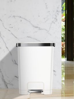 OBSESSIONS - White Plastic Step Dustbin with Fingerprint Resistant (15 L)