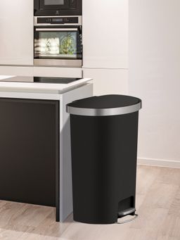 OBSESSIONS - Black Plastic Step Dustbin with Fingerprint Resistant (55L)